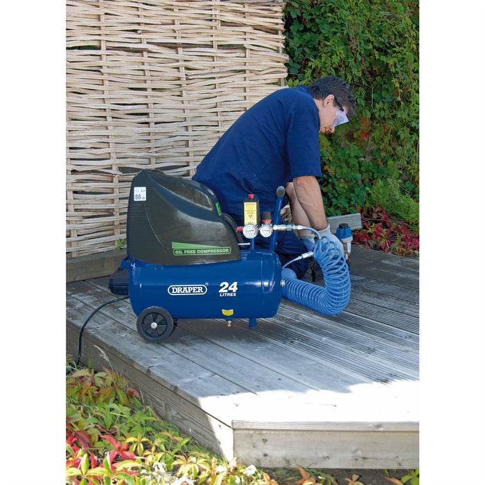 Draper Direct Drive Oil Free Air Compressor, 24L, 1.1kW 24978 Draper - Dynamic Drive