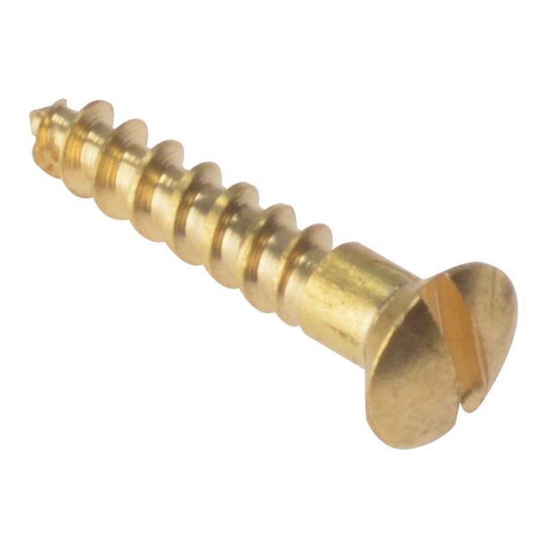 Forgefix Wood Screw Slotted Raised Head ST Solid Brass 3/4in x 6 Box 200 ForgeFix - Dynamic Drive
