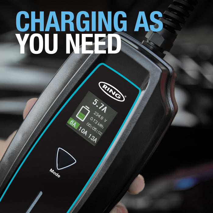 Ring Type 2 Electric Vehicle Plug in Charging Cable EV Charger UK 3 Pin 230V AC Ring Automotive - Dynamic Drive