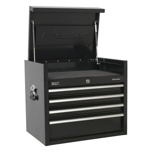 Sealey Topchest 4 Drawer 660mm Heavy-Duty Black PTB66004 Sealey - Dynamic Drive