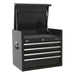 Sealey Topchest 4 Drawer 660mm Heavy-Duty Black PTB66004 Sealey - Dynamic Drive