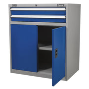 Sealey Industrial Cabinet 2 Drawer & 1 Shelf Double Locker API8810 Sealey - Dynamic Drive