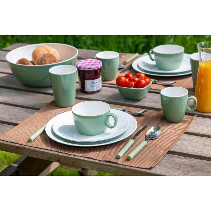 Bo-Camp Tableware Two-Tone Melamine 16 Pieces Green/White Bo-Camp - Dynamic Drive