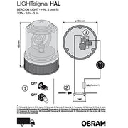 Osram LIGHTsignal HALOGEN BEACON LIGHT, rotating beacon, 360°, aber flashing li Osram - Dynamic Drive