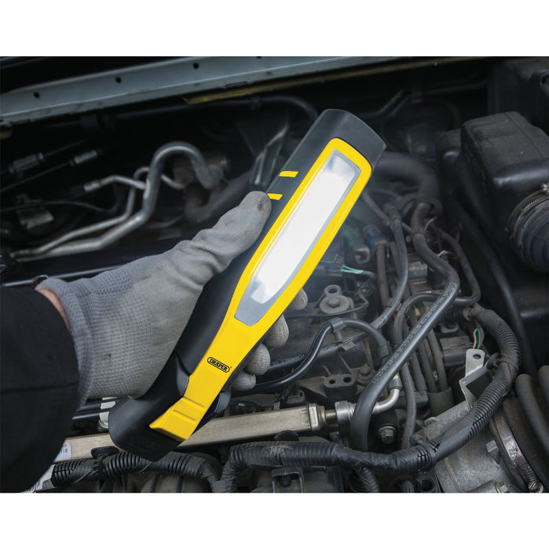Draper COB/SMD LED Rechargeable Inspection Lamp, 10W, 1,000 Lumens, Yellow 11767 Draper - Dynamic Drive