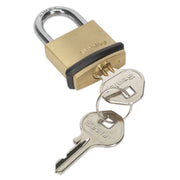 Sealey Brass Body Padlock 30mm PL200 Sealey - Dynamic Drive
