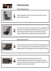 Sakura Car Seat & Headrest Covers Carnaby Black Universal Size Elasticated Hems Sakura - Bars 4 Cars