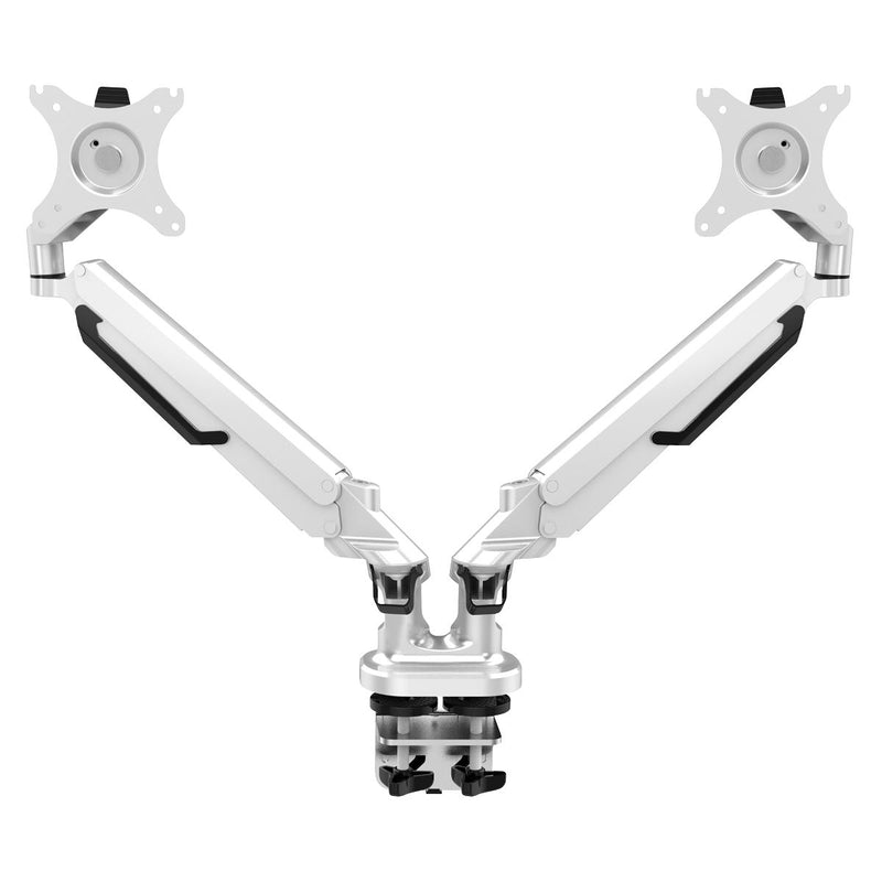 Dellonda Adjustable Double Monitor Arm with 360 Rotation - White DH27 Dellonda - Dynamic Drive