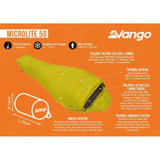 Vango Microlite 50 50 Blazing Yellow Sleeping Bag Vango - Dynamic Drive