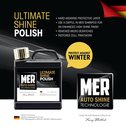 Mer Ultimate Shine Polish Wax Car Painwork Cleaner Protector Restorer 500ml Mer  - Dynamic Drive