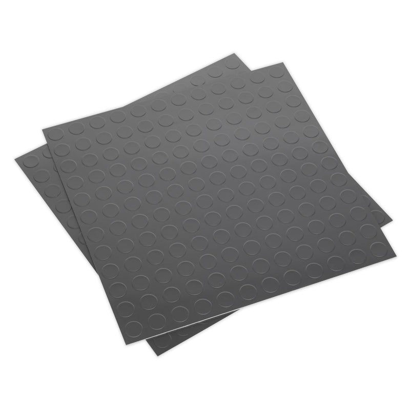 Sealey Vinyl Floor Tile Peel & Stick Backing - Silver Coin Pk 16 FT2S Sealey  - Dynamic Drive