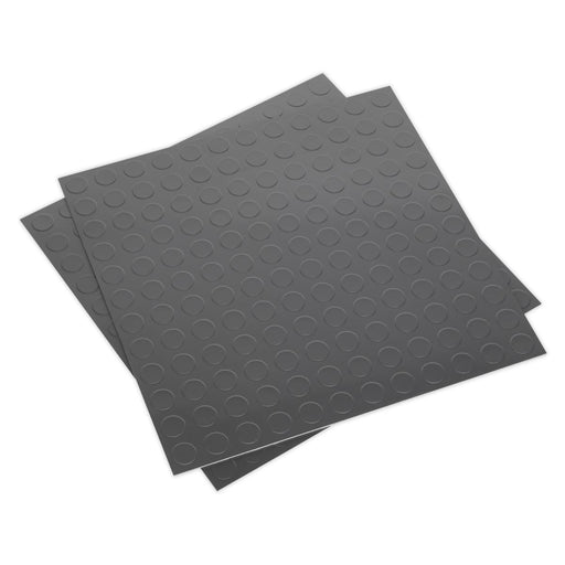 Sealey Vinyl Floor Tile Peel & Stick Backing - Silver Coin Pk 16 FT2S Sealey  - Dynamic Drive