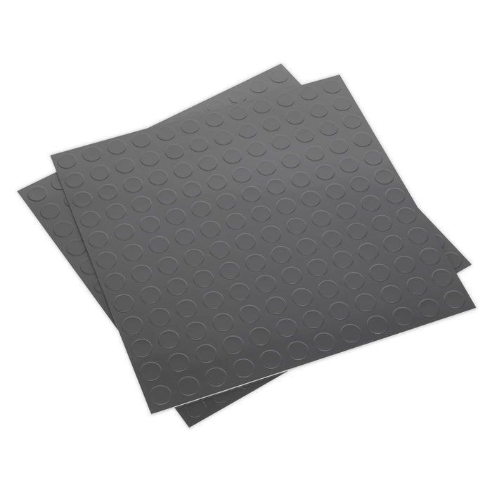 Sealey Vinyl Floor Tile Peel & Stick Backing - Silver Coin Pk 16 FT2S Sealey  - Dynamic Drive