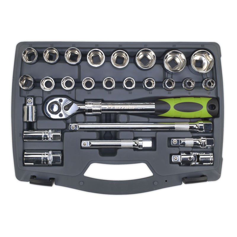 Sealey Socket Set 26pc 1/2"Sq Drive 6pt WallDrive Metric AK7961 Sealey - Dynamic Drive