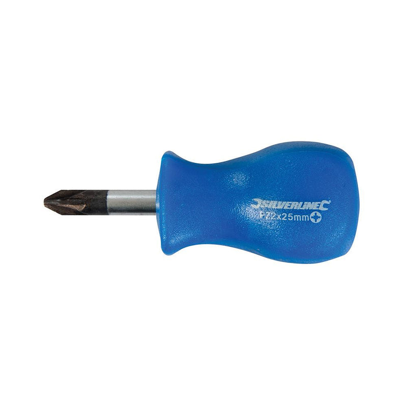 Silverline Stubby Screwdriver PZ2 x 25mm Silverline - Dynamic Drive