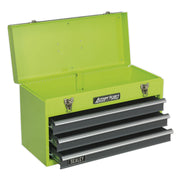 Sealey Tool Chest 3 Drawer Portable with Ball-Bearing Slides Hi-Vis Green/Grey Sealey - Dynamic Drive