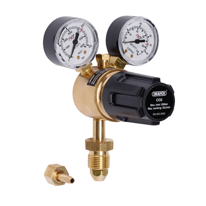 Draper Industrial Gas Bottle Regulator with Double Gauge, 300 bar 70147 Draper - Dynamic Drive