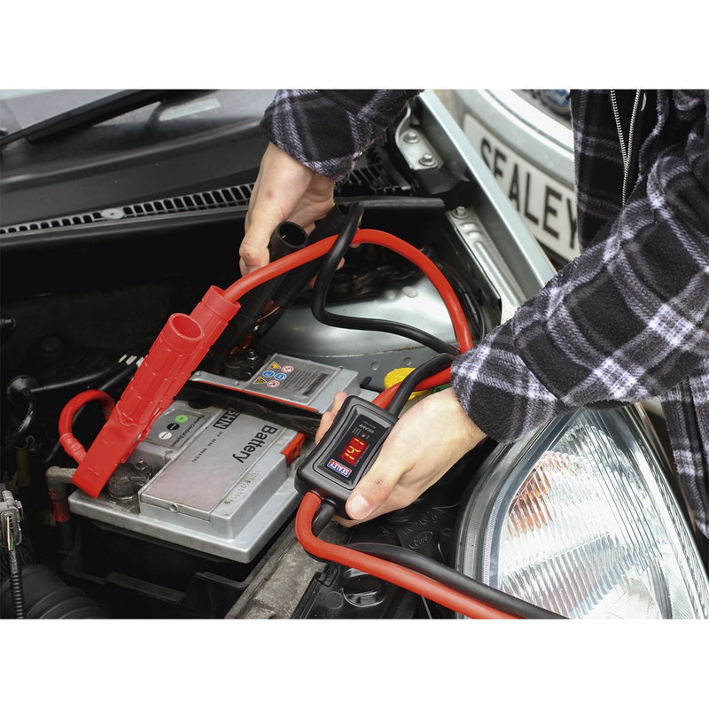 Sealey Booster Cables Car Van Jump Leads 3.5m 600A Surge Protection LED Display Sealey  - Dynamic Drive