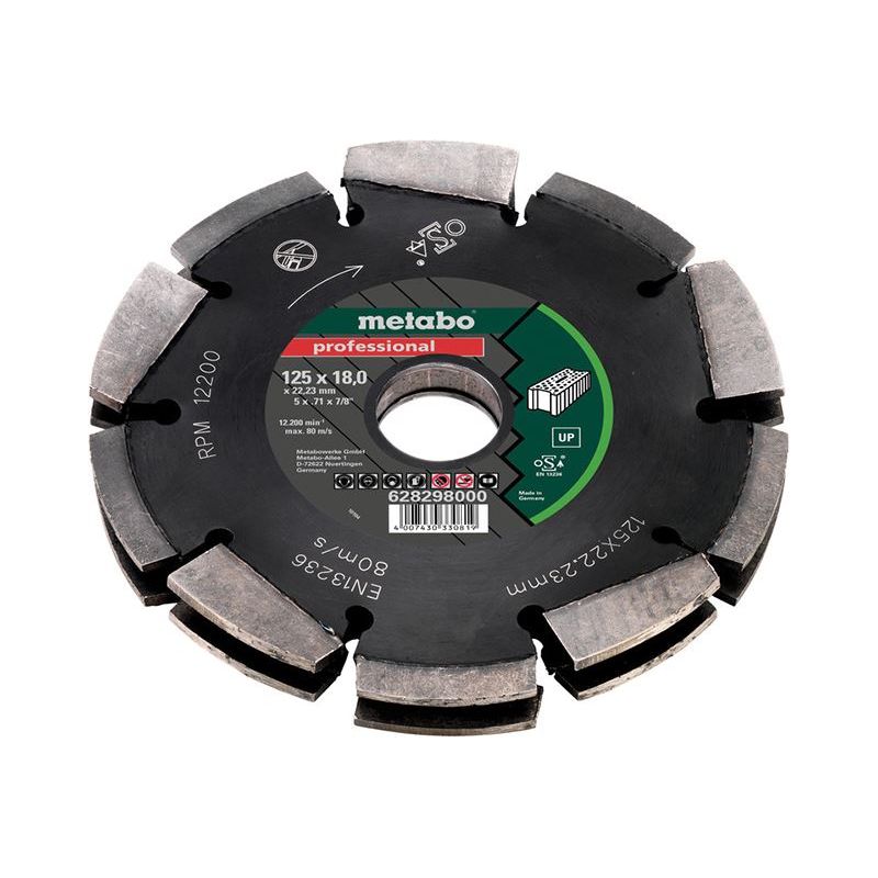 Metabo 2 Row Professional UP Universal Wall Chaser Blade 125 x 18 x 22.23mm Metabo - Dynamic Drive