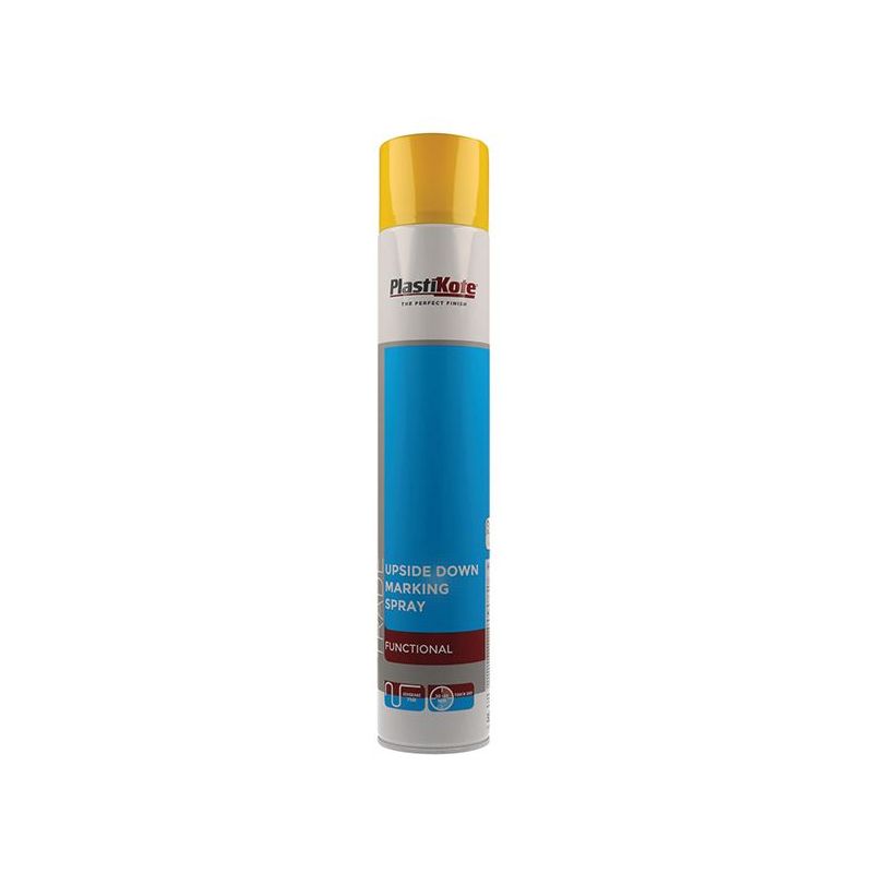 Plastikote Trade Upside Down Marking Spray Paint Yellow 750ml PlastiKote - Dynamic Drive