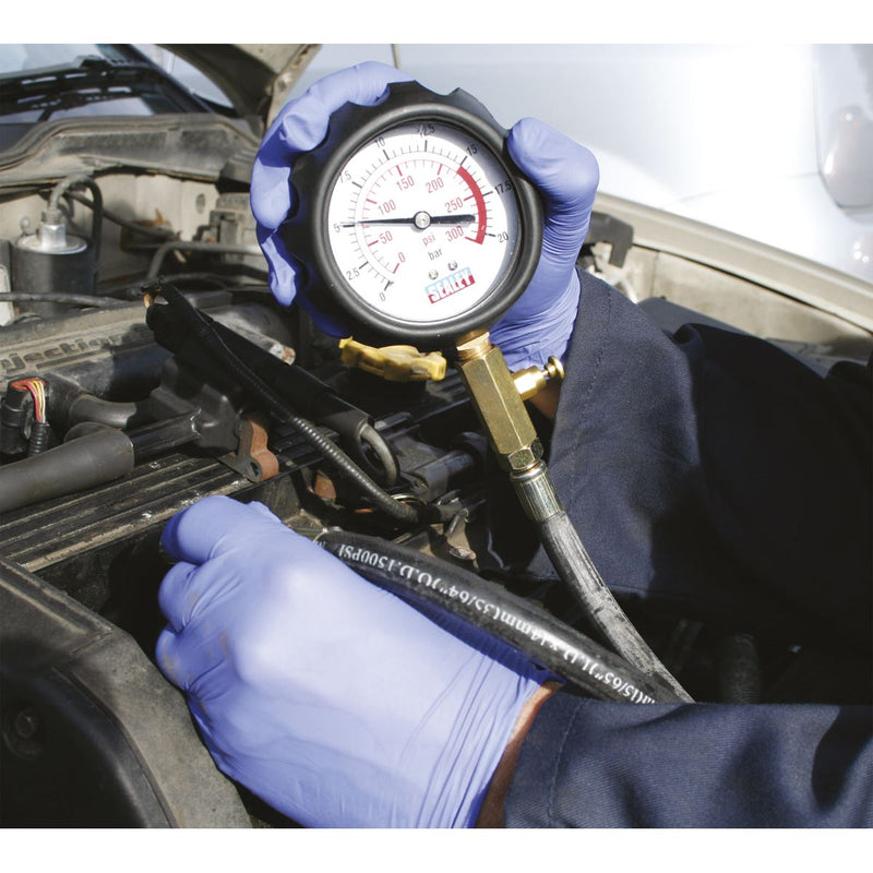 Sealey Petrol Engine Compression Tester Deluxe Kit 6pc VSE300D Sealey - Dynamic Drive