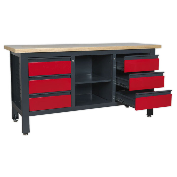 Sealey Workstation with 6 Drawers & Open Storage AP1905D Sealey - Dynamic Drive