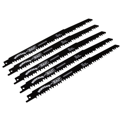 Sealey Reciprocating Saw Blade Wood 240mm 5tpi Pack of 5 WRS3029/240 Sealey - Dynamic Drive