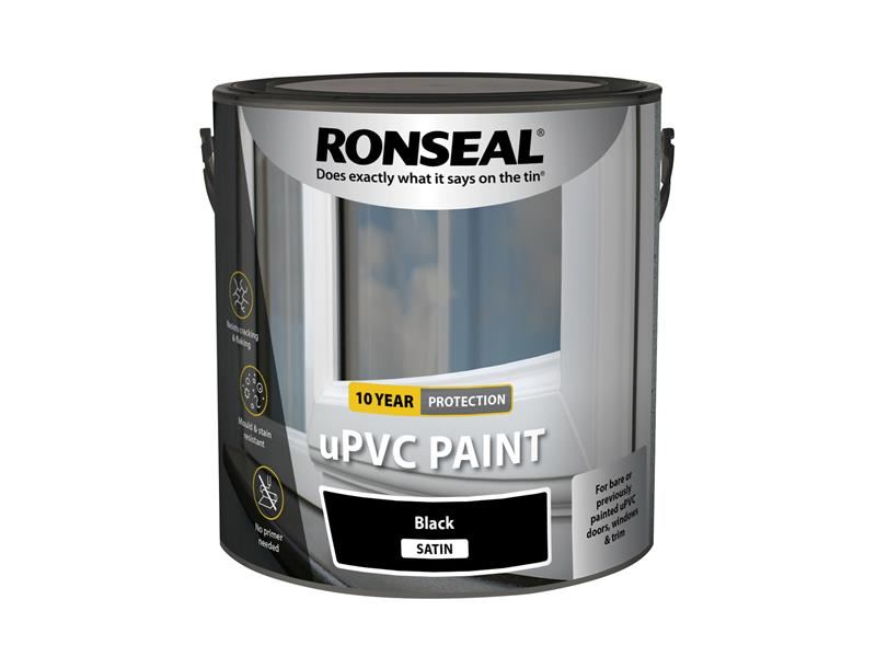 Ronseal uPVC Paint Black Satin 2.5 litre Ronseal - Dynamic Drive