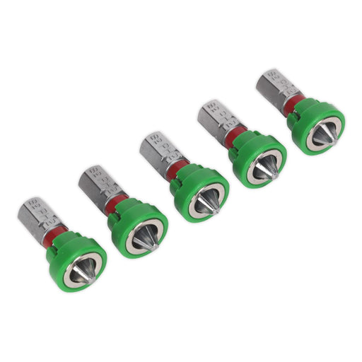 Sealey Power Tool Bit Phillips #2 with Magnetic Holder S2 25mm Pack of 5 Sealey - Dynamic Drive