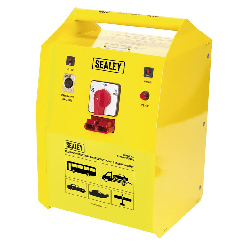Sealey PowerStart Emergency Heavy-Duty Jump Starter 1000hp Start 12/24V Sealey - Dynamic Drive