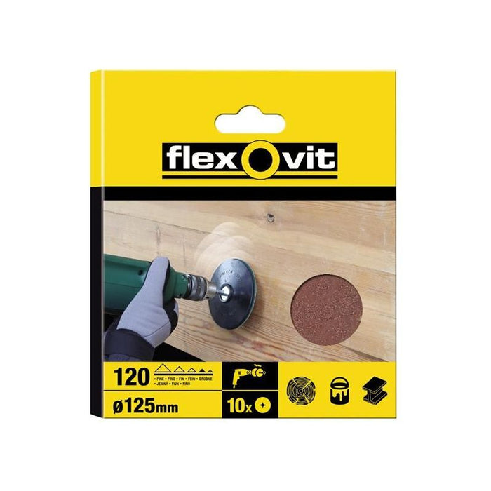 Flexovit Drill Mountable Disc 125mm Assorted (Pack 10) Flexovit - Dynamic Drive