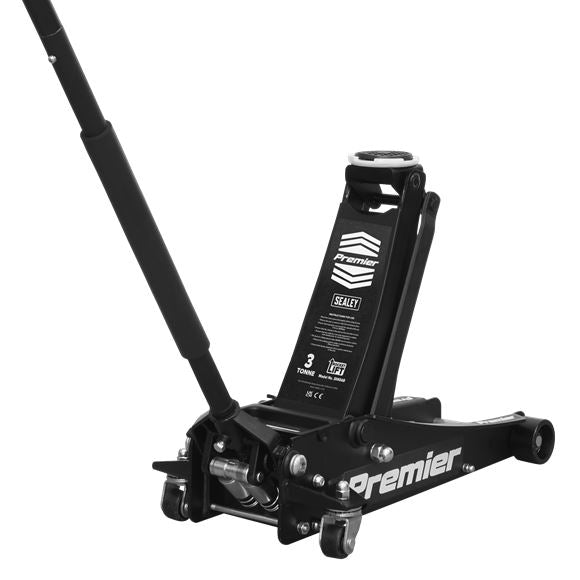 Sealey Trolley Jack 3tonne Rocket Lift Black 3040AB Sealey  - Dynamic Drive