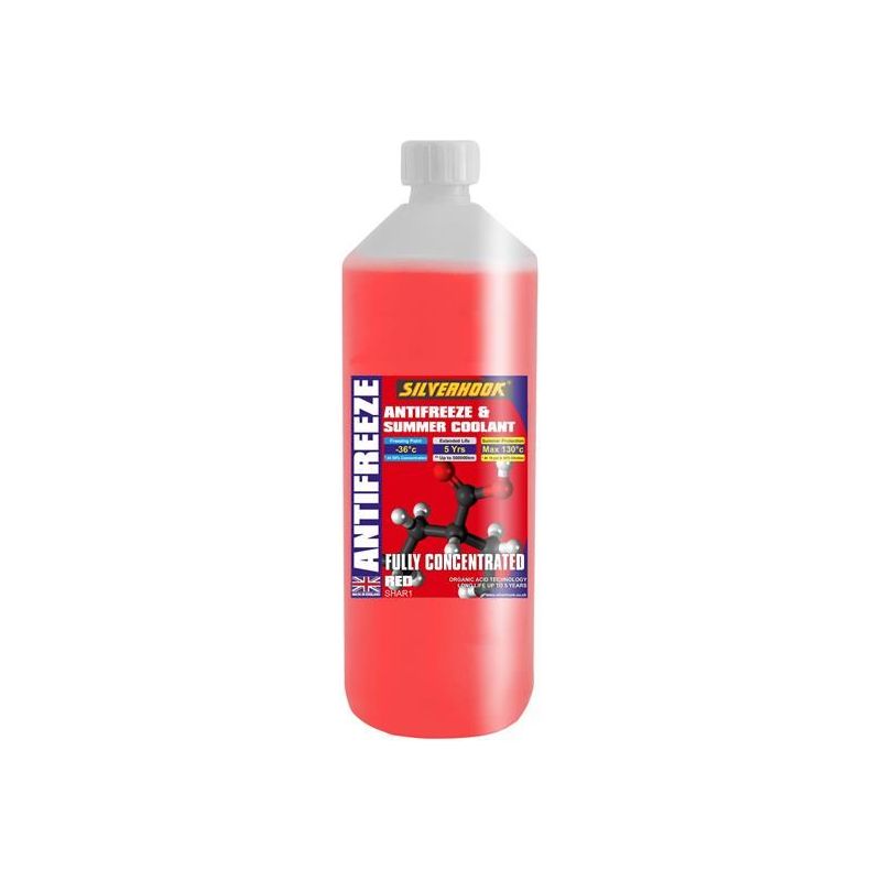Silverhook Fully Concentrated Antifreeze O.A.T. Red 1 litre Silverhook - Dynamic Drive