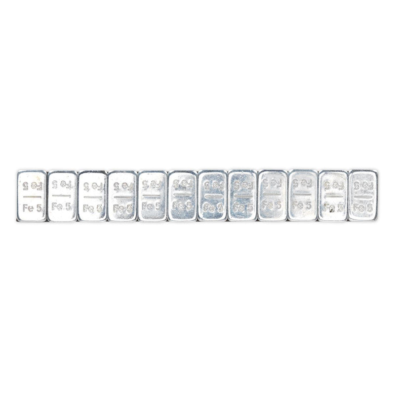 Sealey Wheel Weight 5g Adhesive Zinc Plated Steel Strip of 12 Pack of 100 WWSA5 Sealey - Dynamic Drive