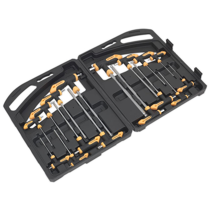 Siegen 16pc T-Handle Trx Star Security & Ball End Hex Key Set Short Long Shafts Siegen  - Dynamic Drive