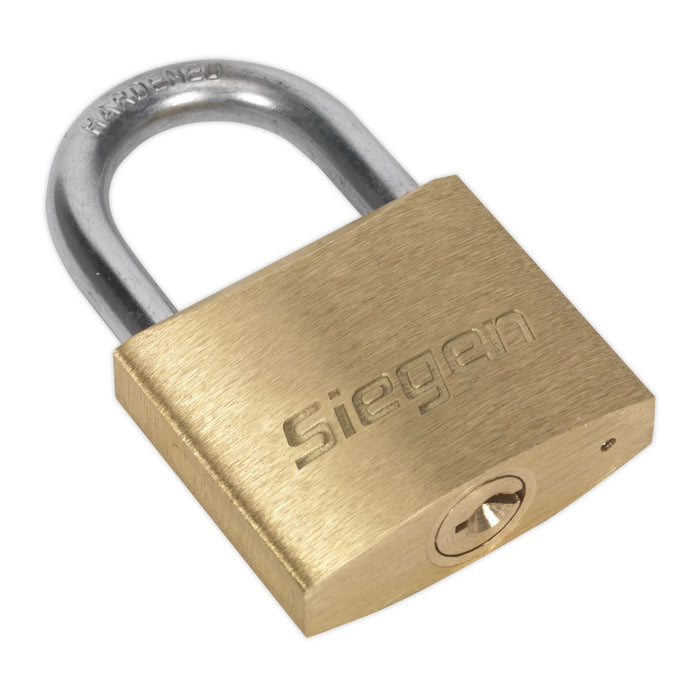 Seigen by Sealey Brass Body Padlock with Brass Cylinder 40mm S0987 Seigen by Sealey  - Dynamic Drive