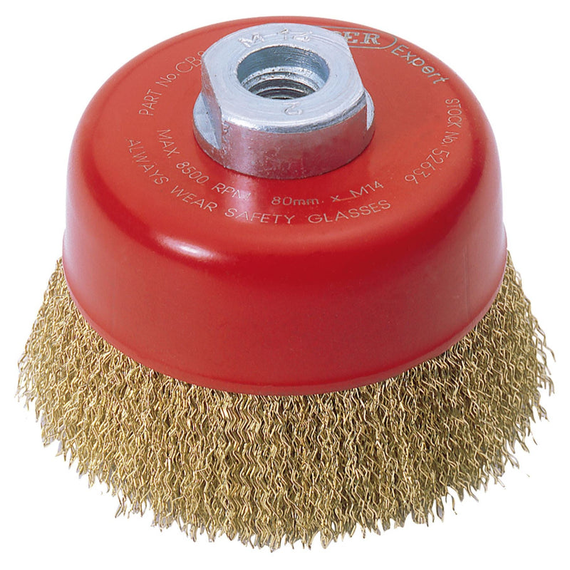 Draper Expert Crimped Wire Cup Brush, 80mm, M14 52636 Draper - Dynamic Drive