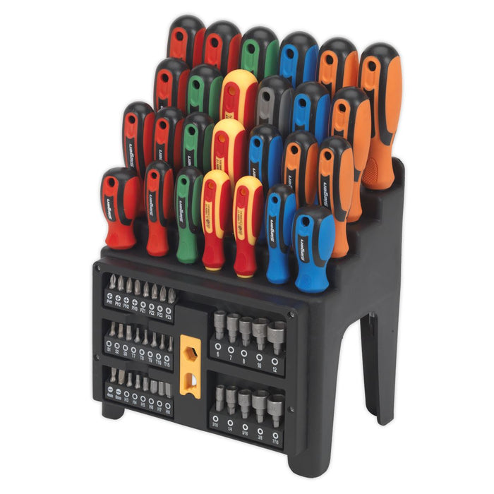 Sealey S01152 Siegen Tools Screwdriver Bit Nut Driver Set 61pce Storage Rack Sealey  - Dynamic Drive
