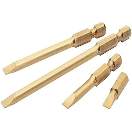Draper 3mm 1/4" Hex Plain Slot Titanium Nitride Coated Insert Bit 100mm Long x 1 Draper - Dynamic Drive