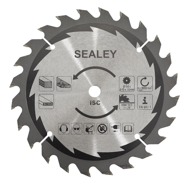 Sealey Cut-Off Saw Blade150 x 1.6mm/10mm 24tpu CP20VCS.03 Sealey - Dynamic Drive