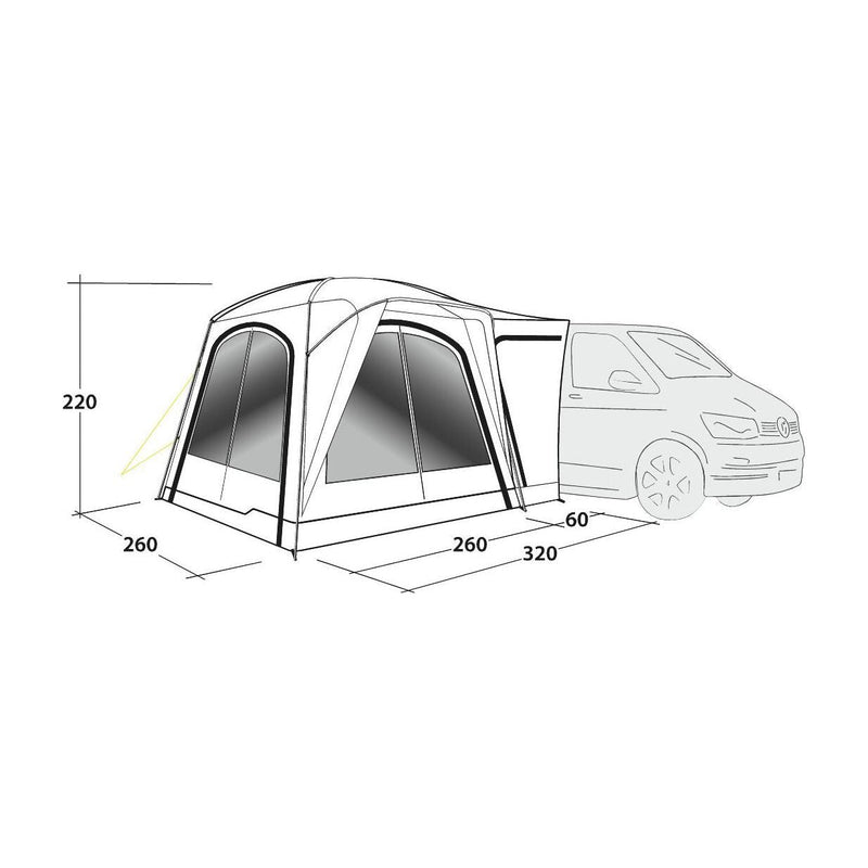 Outwell Milestone Lux Poled Driveaway Campervan Awning Outwell - Dynamic Drive