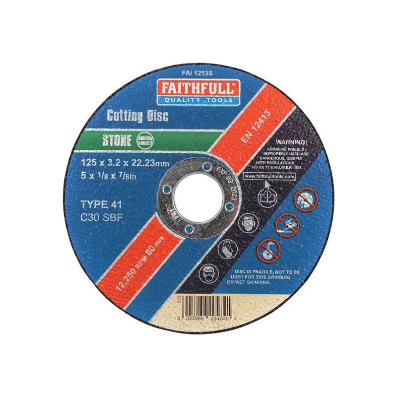 Faithfull Stone Cut Off Disc 125 x 3.2 x 22.23mm Faithfull - Dynamic Drive