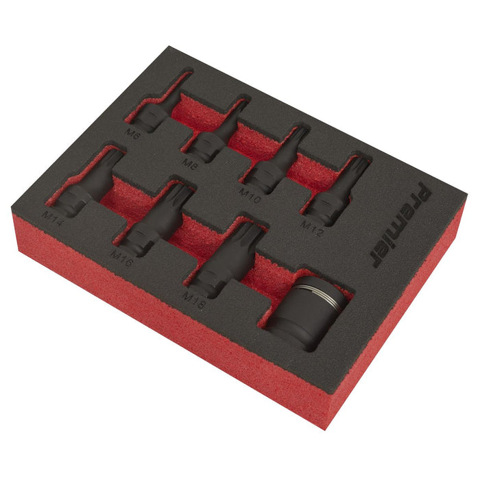 Sealey Impact Spline Socket Bit Set 8pc 3/8"Sq Drive AK5622 Sealey - Dynamic Drive