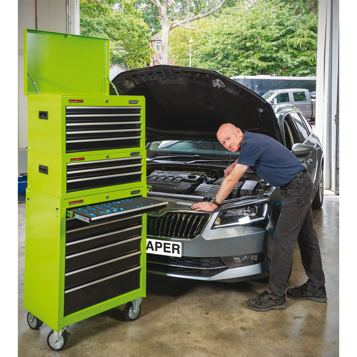 Draper Intermediate Tool Chest, 3 Drawer, 26", Green 35742 Draper - Dynamic Drive