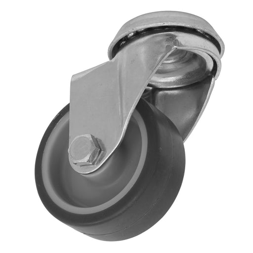 Sealey Medium-Duty Thermoplastic Bolt Hole Swivel Castor Wheel50mm Trade Sealey - Dynamic Drive