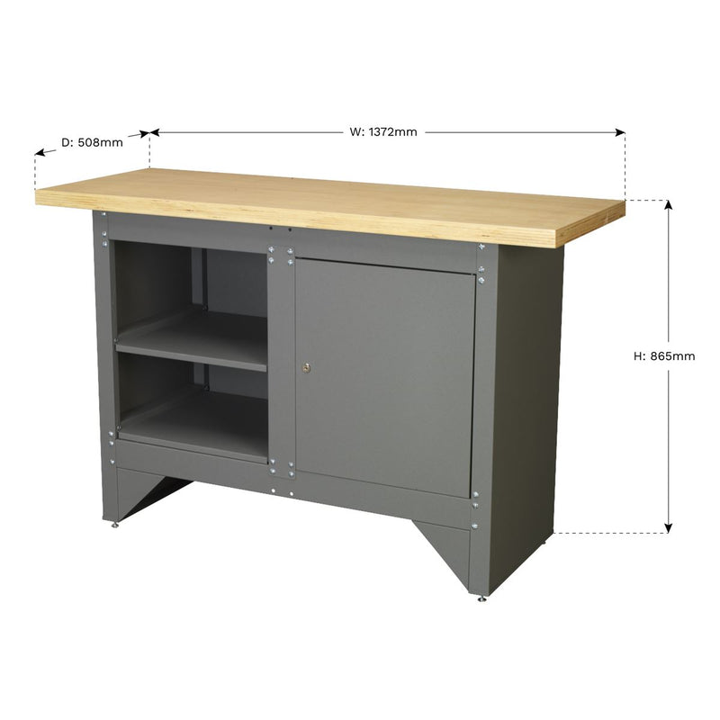 Sealey Workbench with Cupboard Heavy-Duty AP2010 Sealey - Dynamic Drive