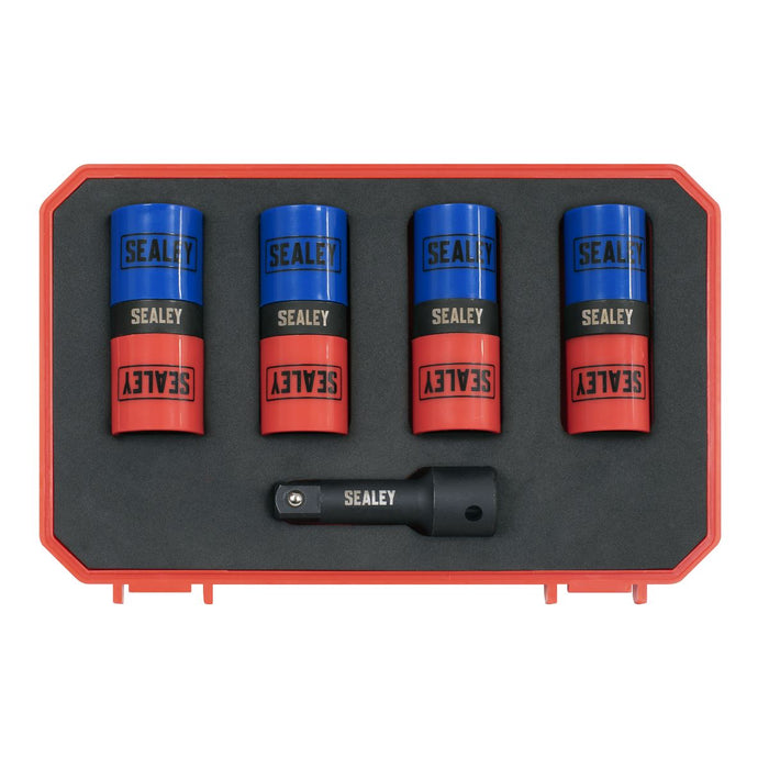 Sealey Alloy Wheel Double Ended Impact Socket Set 1/2"Sq Drive 5pc SX1820S Sealey - Dynamic Drive