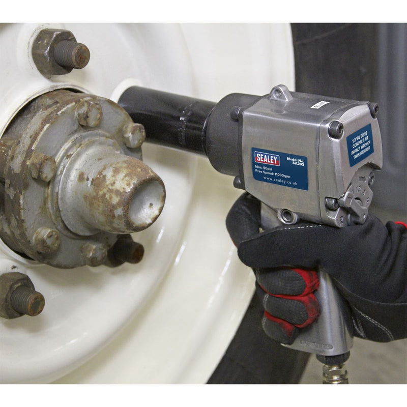 Sealey Air Impact Wrench 1/2Inchsq Drive Compact - Twin Hamm Sealey - Dynamic Drive