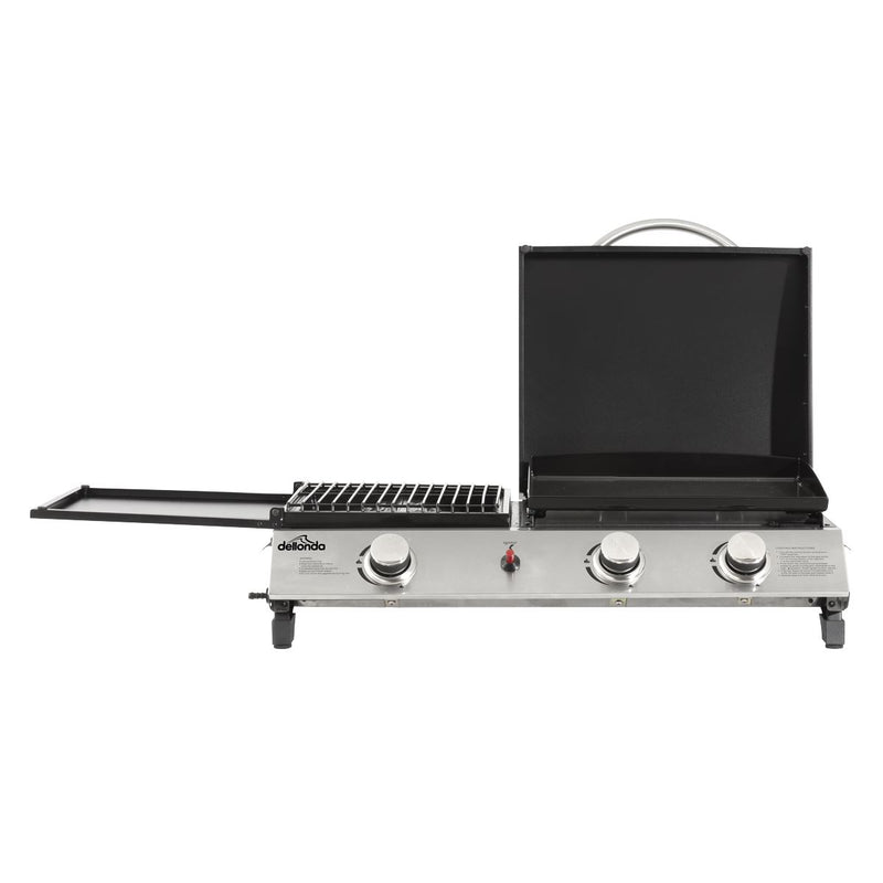 Dellonda 3 Burner Stainless Steel Portable Gas Plancha/Grill 8.5kW Dellonda - Dynamic Drive