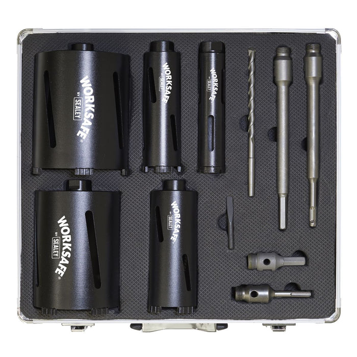 Sealey Diamond 5 Core Kit (ï38 52 65 117 127mm Cores with Adaptors) WDCKIT5 Sealey - Dynamic Drive
